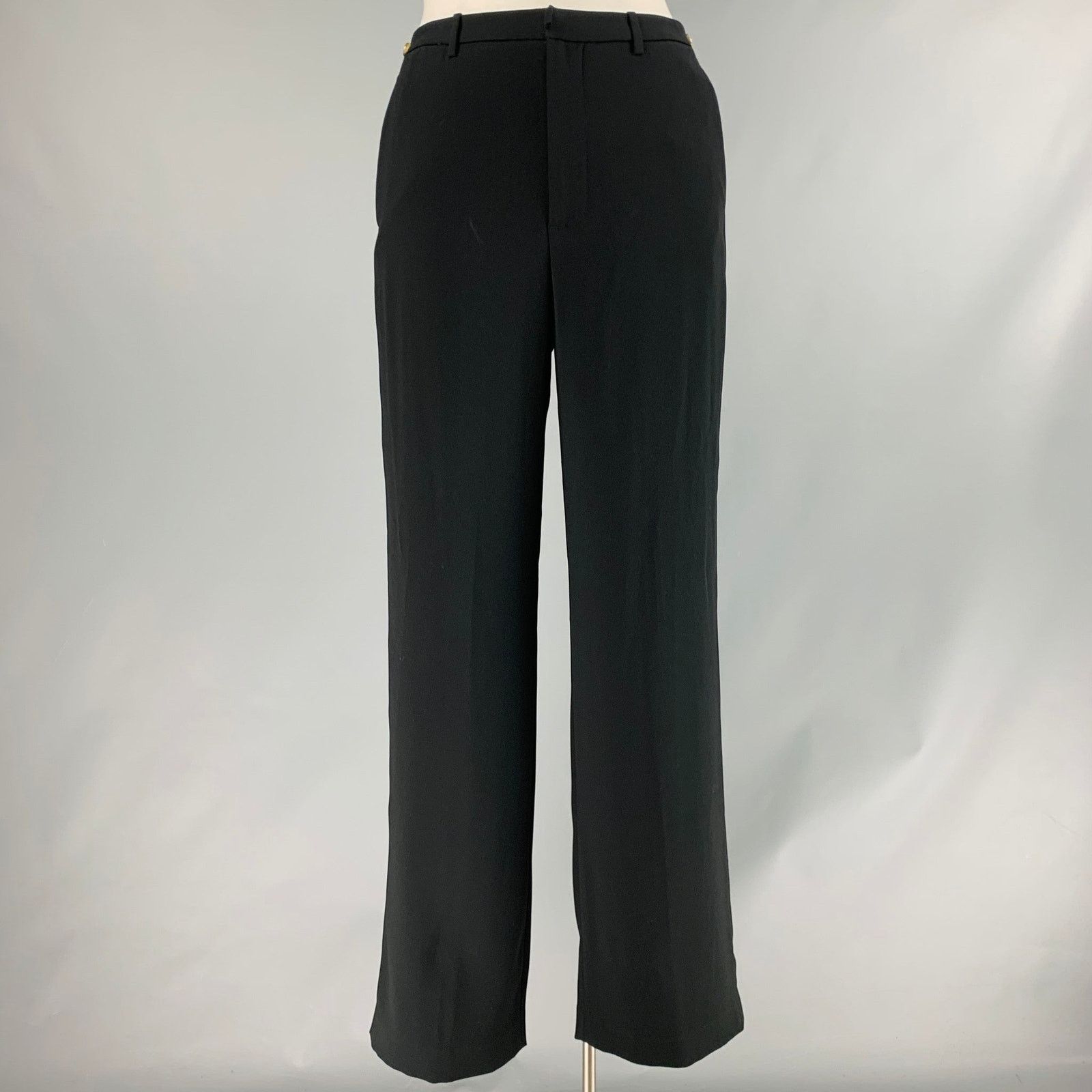 Vince VINCE Size 12 Black Triacetate Blend Zip Fly Dress Pants Size 34" / US 12 / IT 48 - 1 Thumbnail