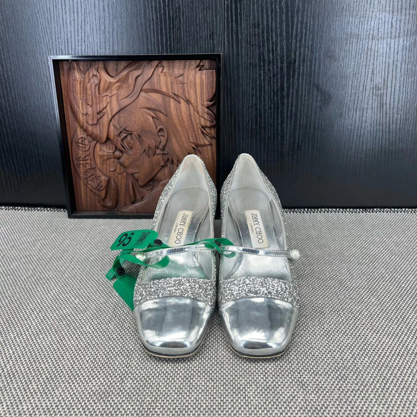 Jimmy Choo Jimmy Choo Elisa Sequin Silver Heels Size 37 with Box Size US 6 / IT 36 - 4 Thumbnail