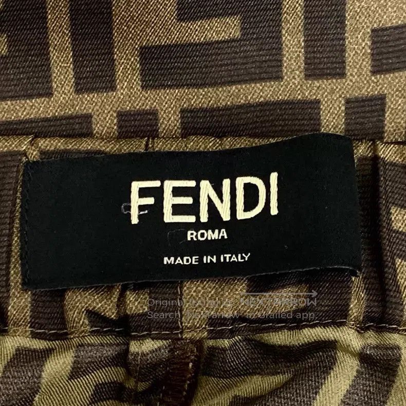 Fendi Fendi 22 Model Dark Brown Double F Monogram Printed Silk-C Size US 30 / EU 46 - 5 Thumbnail