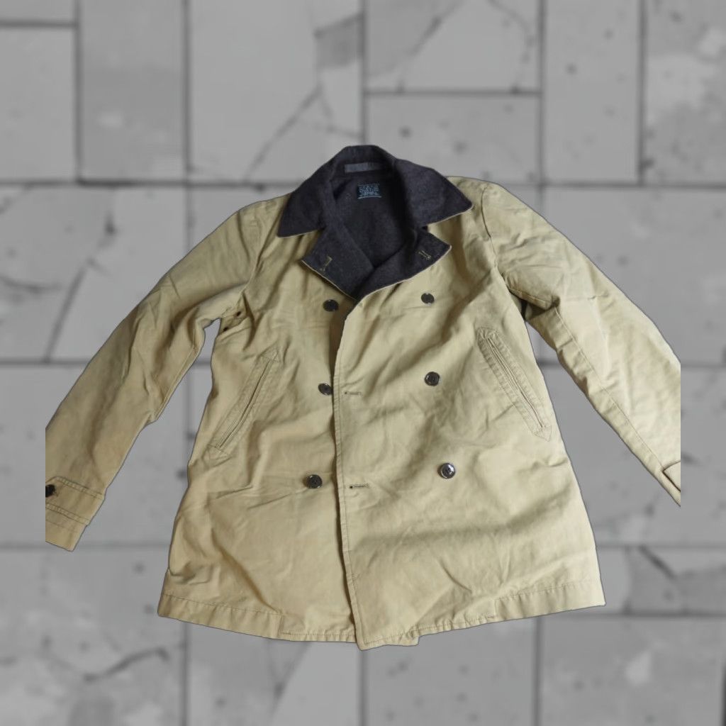 J.Crew J.CREW Mens Jacket Medium Beige Pea Coat Wool Lined Game Pocket Size US M / EU 48-50 / 2 - 1 Thumbnail