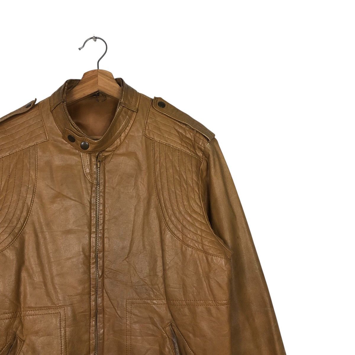 Japanese Brand 📌Vintage Biker Leather Jacket Unknown Brand Issey Miyake Size US L / EU 52-54 / 3 - 8 Thumbnail