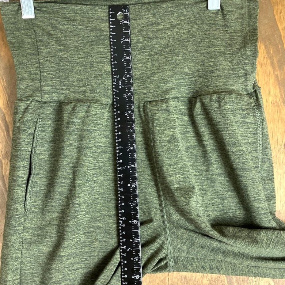 Vintage Aerie Womens Pants Heathered Green Fold Over Pull On high Rise Joggers Stretch S Size 28" / US 6 / IT 42 - 7 Thumbnail