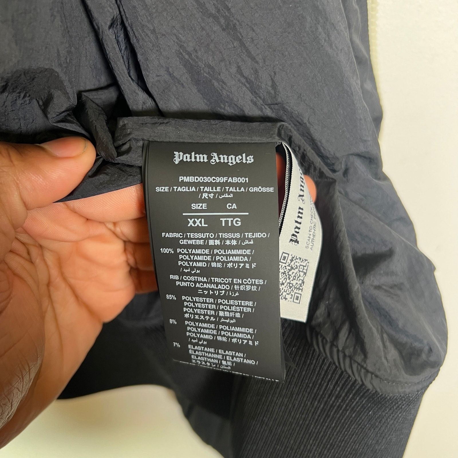 Palm Angels Palm Angels Curved Logo Nylon Windbreaker Jacket Size US XXL / EU 58 / 5 - 5 Thumbnail