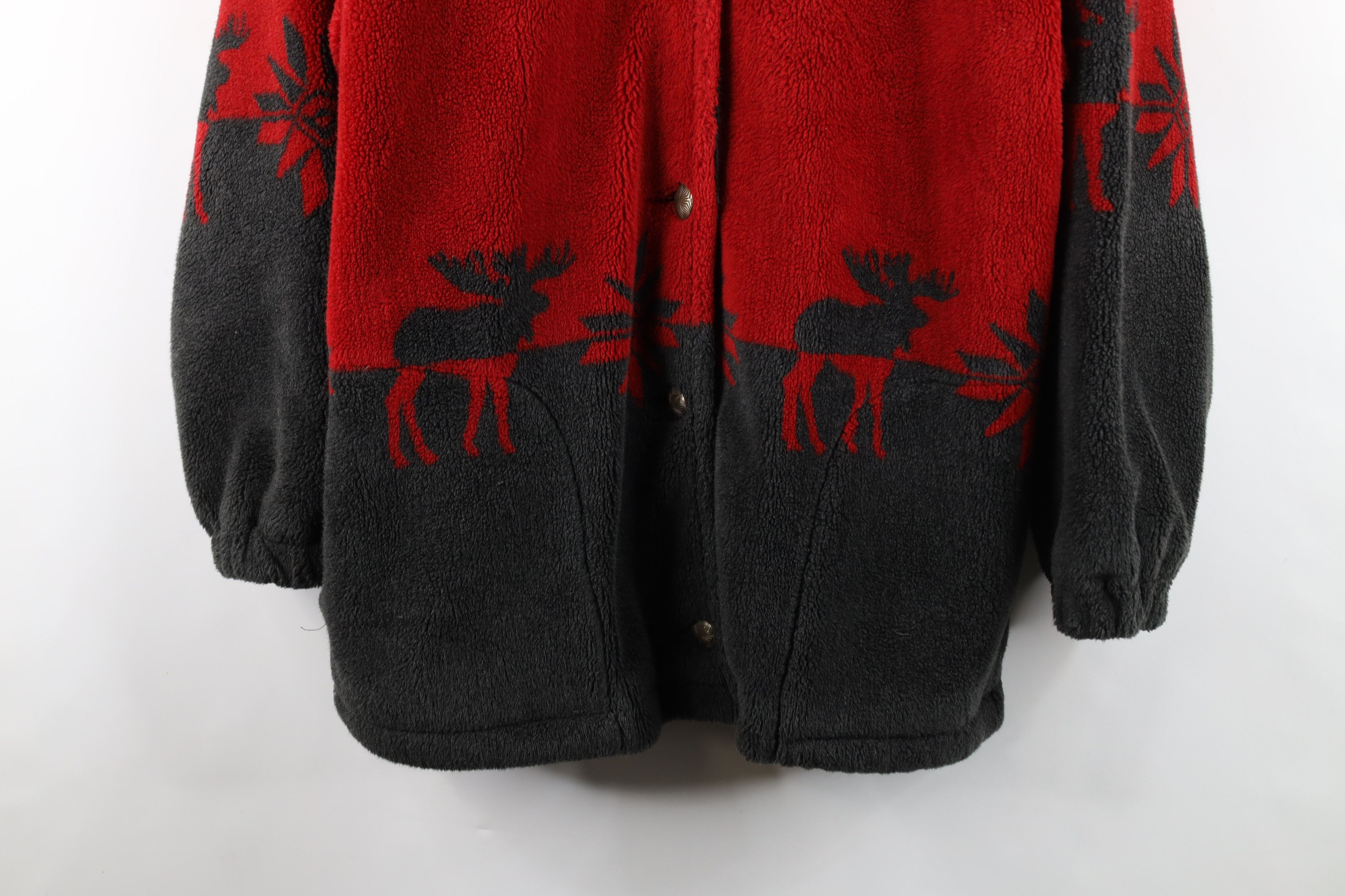 Vintage Vintage 90s Y2K Streetwear Snowflake Moose All Print Jacket Size L / US 10 / IT 46 - 3 Thumbnail
