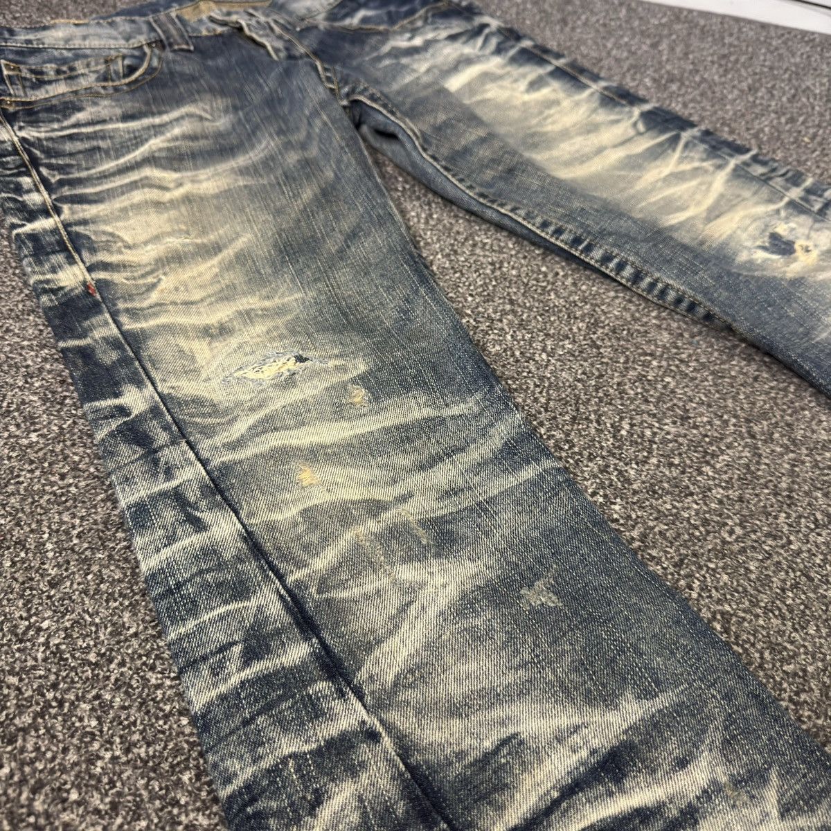 If Six Was Nine Flared 90s Rare Japanese Snake Tornado Mart Whisker Jeans Size US 32 / EU 48 - 6 Thumbnail