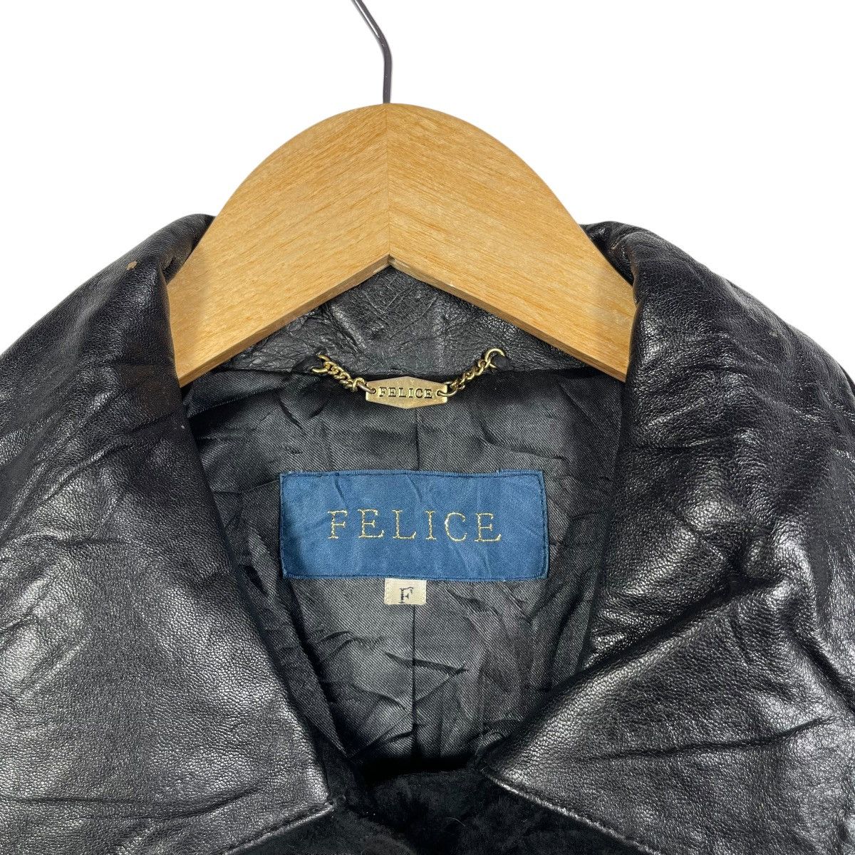 Vintage Felice Patchwork Leather Wool Coat Made in Japan Vintage Size US L / EU 52-54 / 3 - 3 Thumbnail