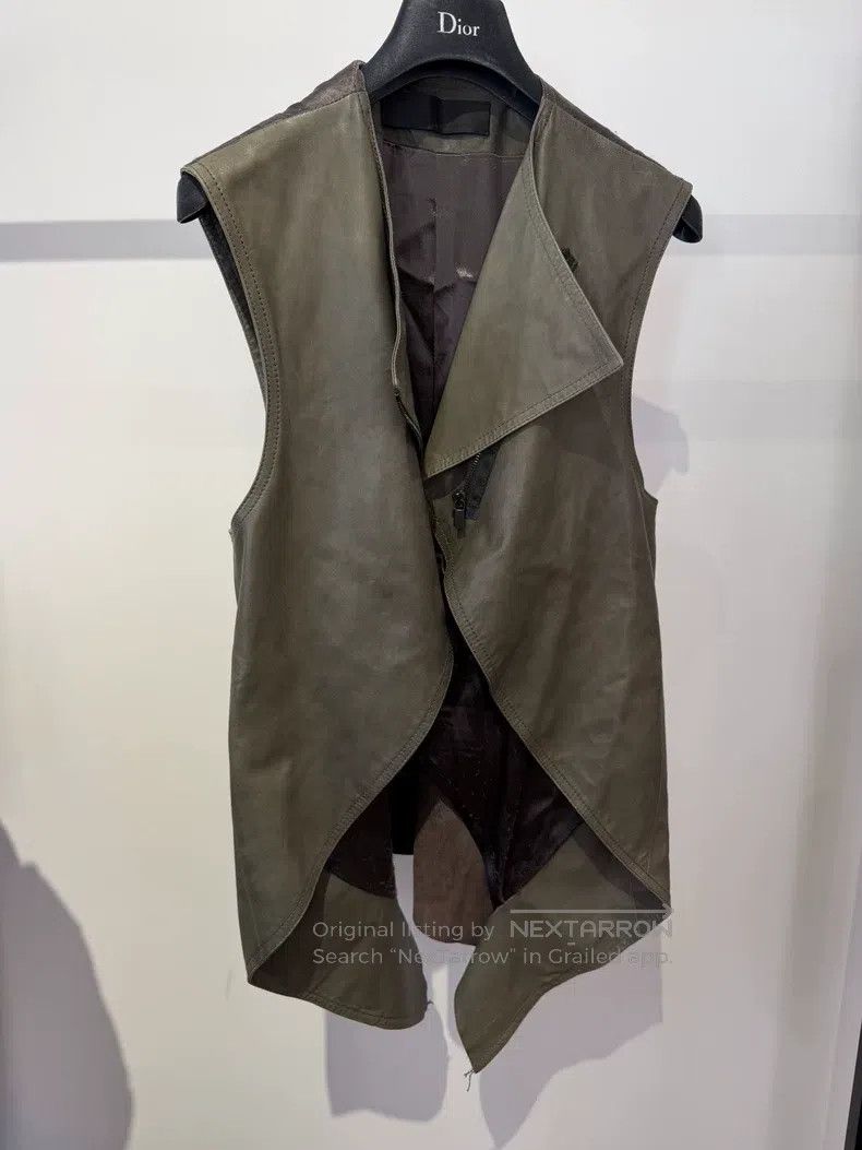 Haider Ackermann Haider Ackermann Olive Green Lamb Vest Size US XXS / EU 40 - 1 Thumbnail