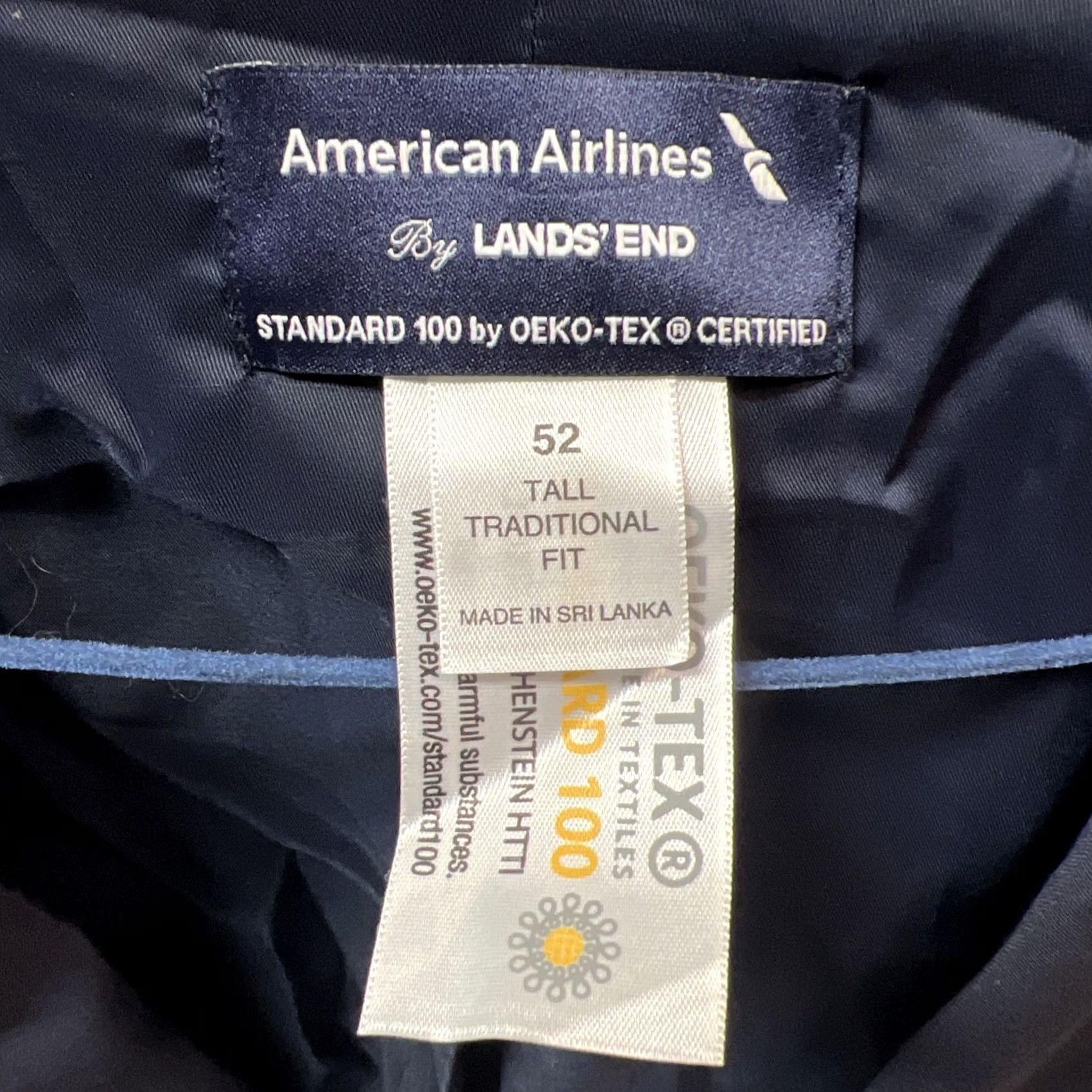 Lands' End VINTAGE Lands' End x American Airlines Blend Blazer Mens 52 Tall Blue Blazer Size 52R - 2 Thumbnail