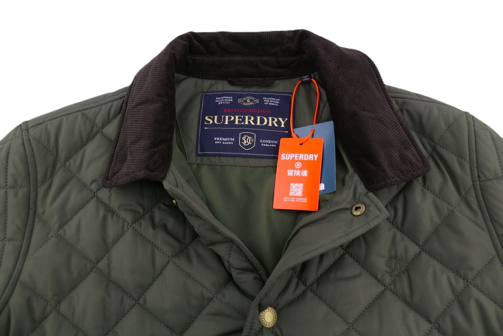 Superdry Estate Coach M Green Cord Collar Light 87140 Size US M / EU 48-50 / 2 - 5 Thumbnail