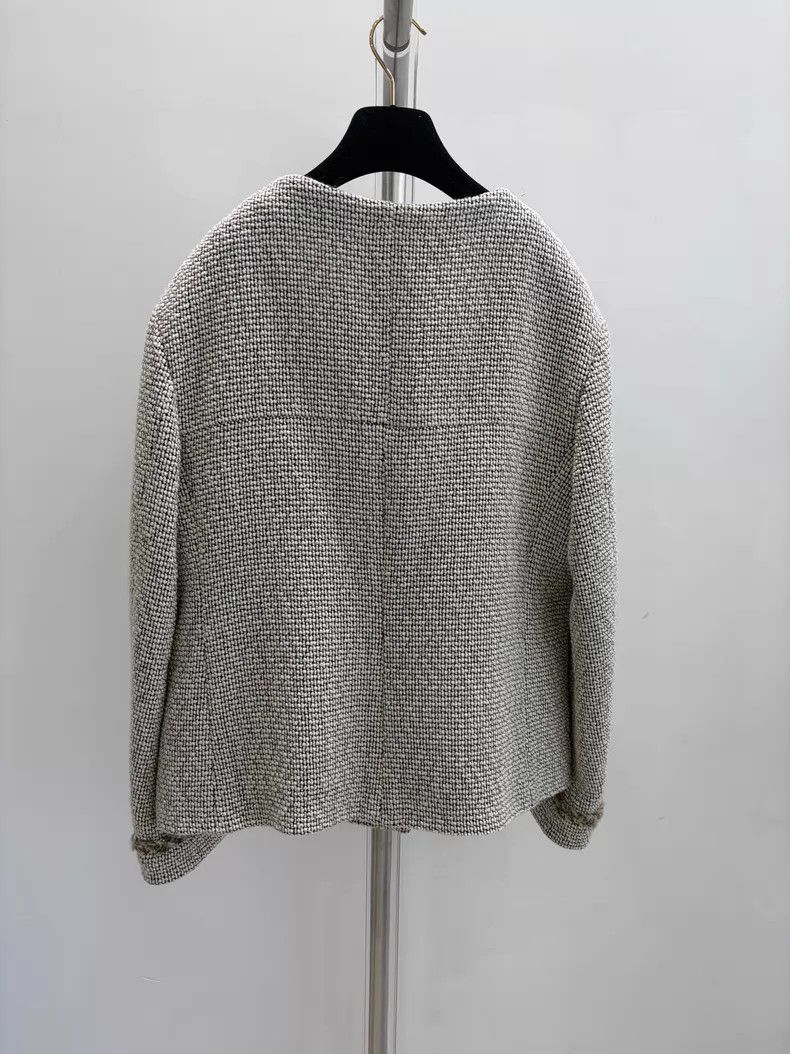 Chanel Chanel Gray twill tweed four-pocket classic jacket Size M / US 6-8 / IT 42-44 - 2 Thumbnail