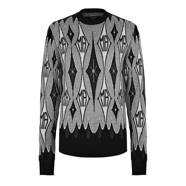 image of Amiri O1G2R1Mq0324 Crewneck In Black, Men's (Size Medium)