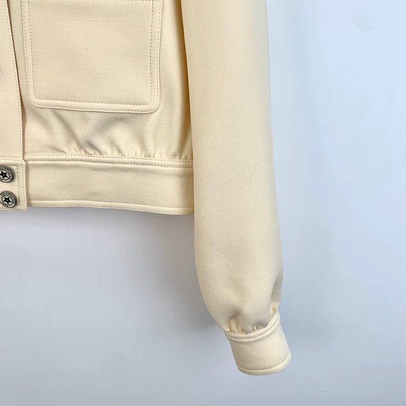Dior Beige wool lapel single-breasted long-sleeved jacket 2
