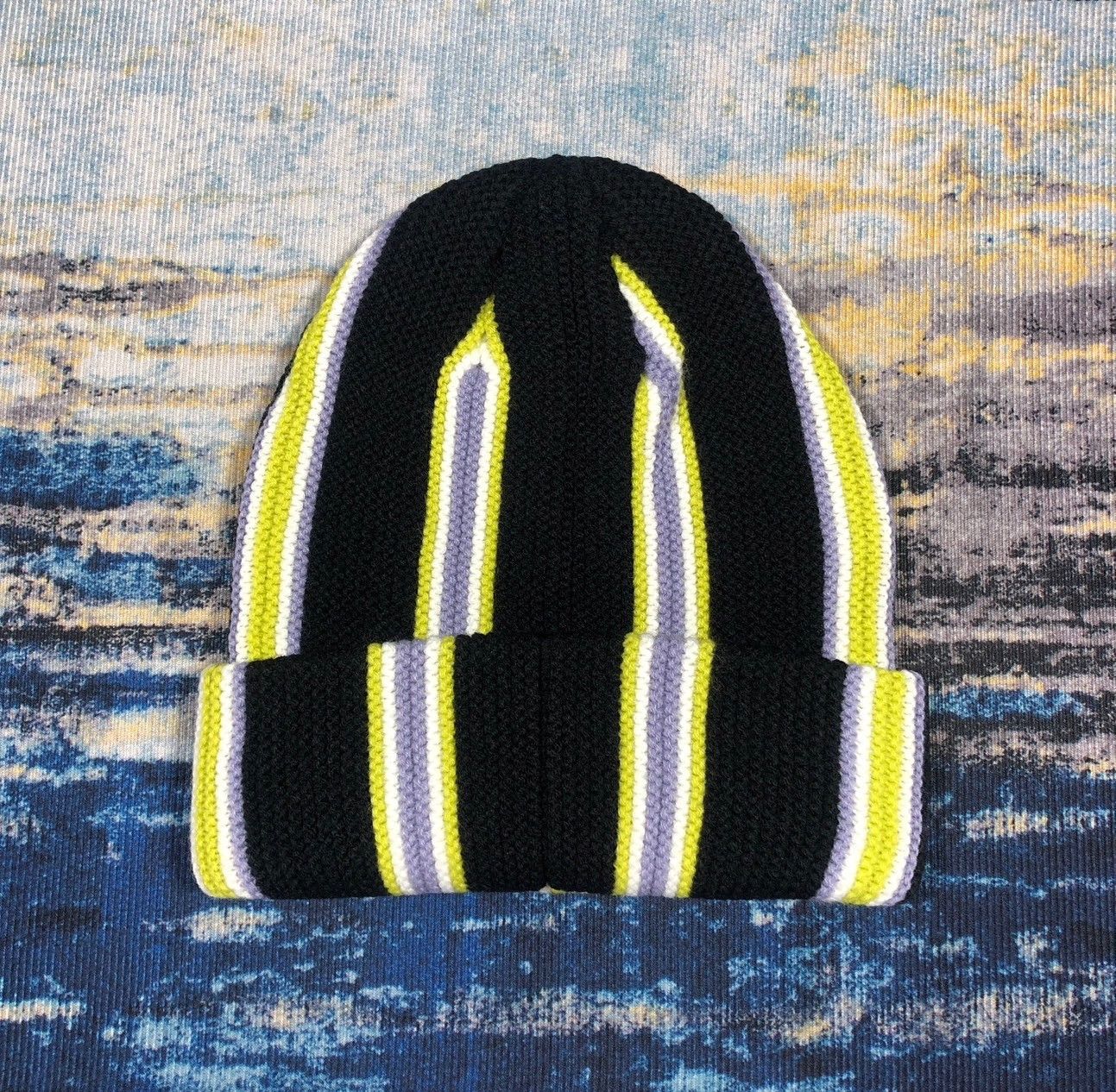 Stussy × Vintage Stussy Vertical Stripe Cuff Beanie Size ONE SIZE - 2 Thumbnail