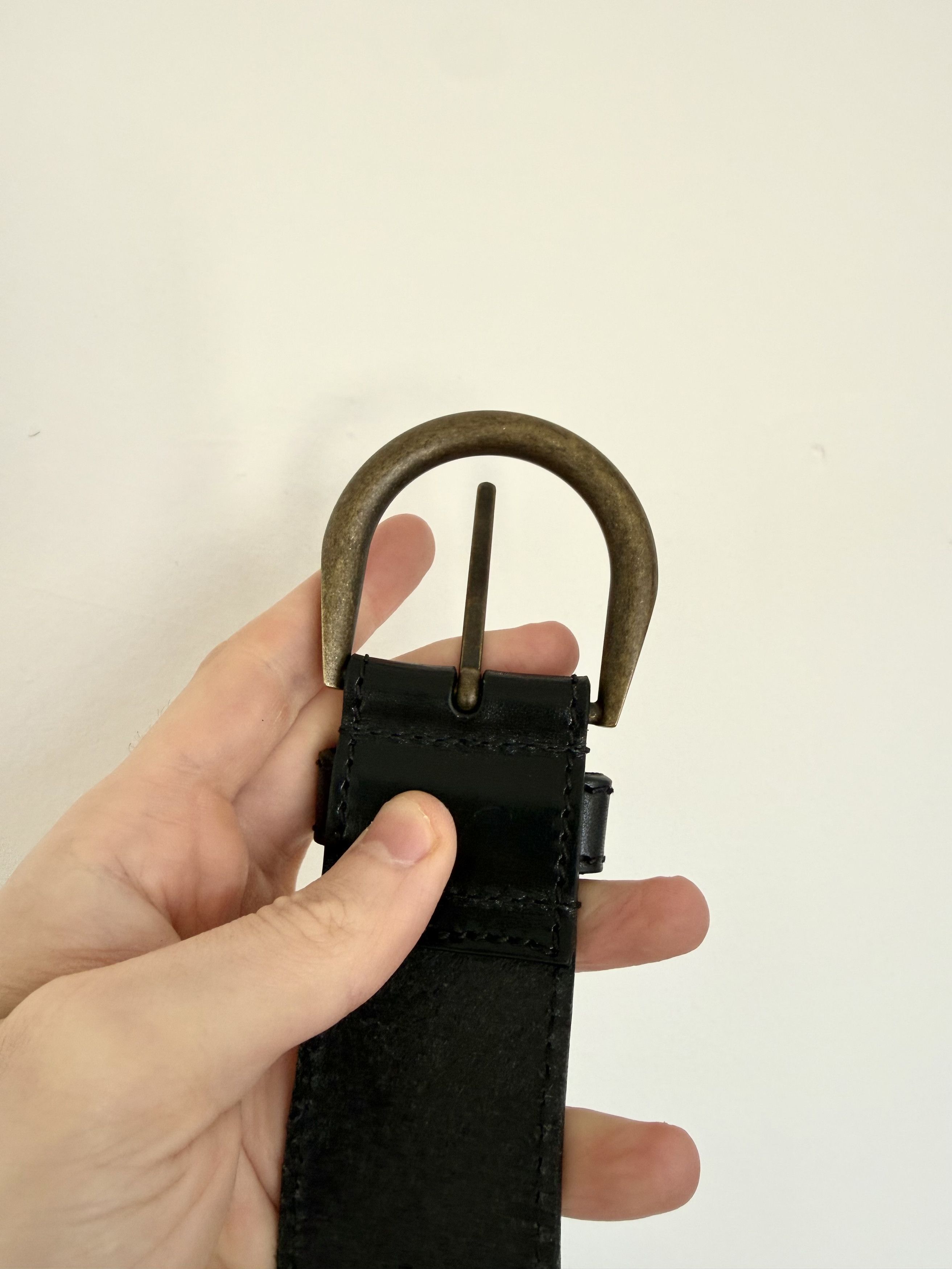 Saint Laurent Paris Saint Laurent Croissant Buckle Belt in Wide Tanned Leather Size ONE SIZE - 3 Thumbnail