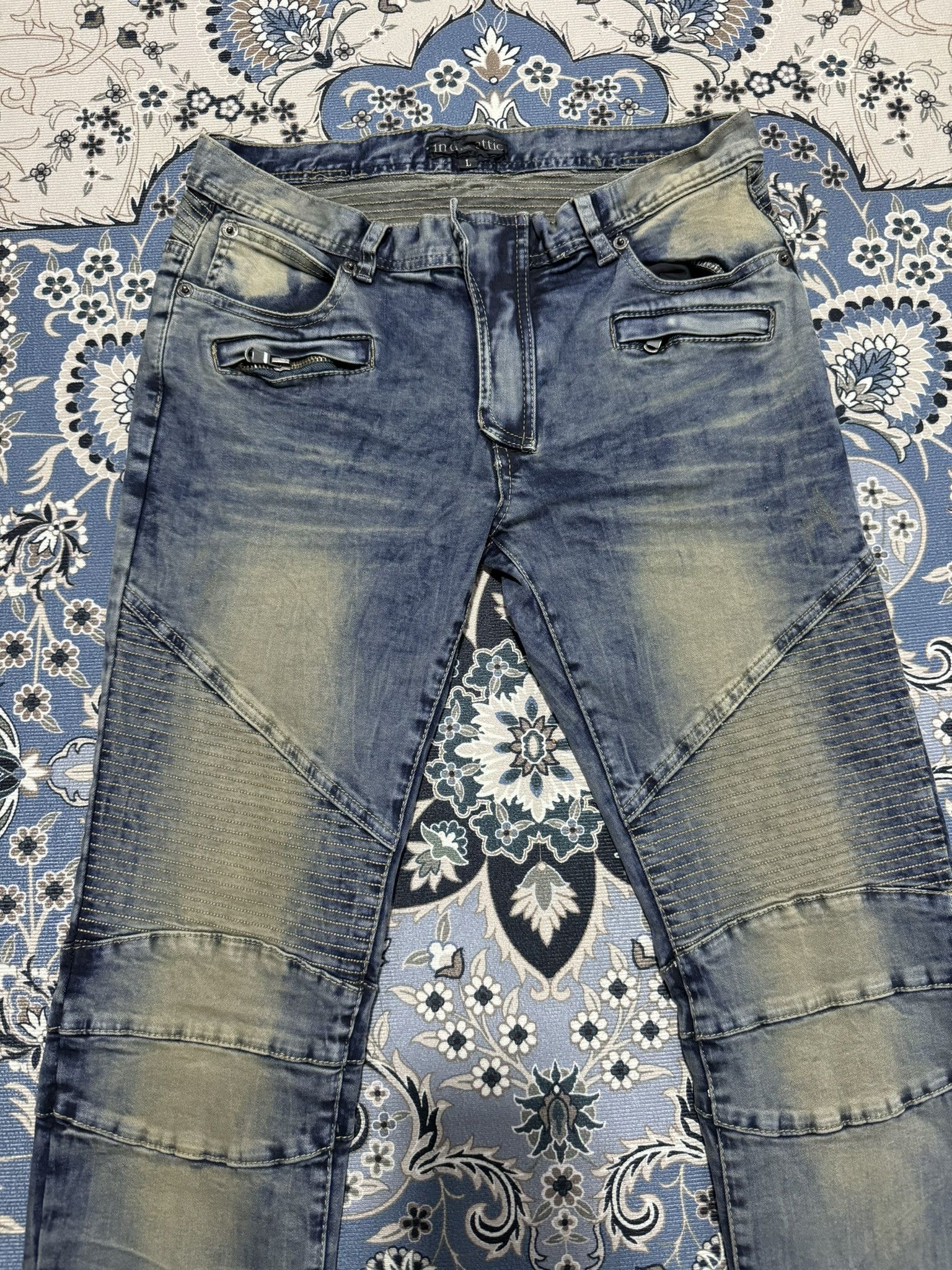 20471120 × Beauty Beast × In The Attic Biker Pants In The Attic Biker Tapered Similar to Balmain Size US 30 / EU 46 - 3 Thumbnail