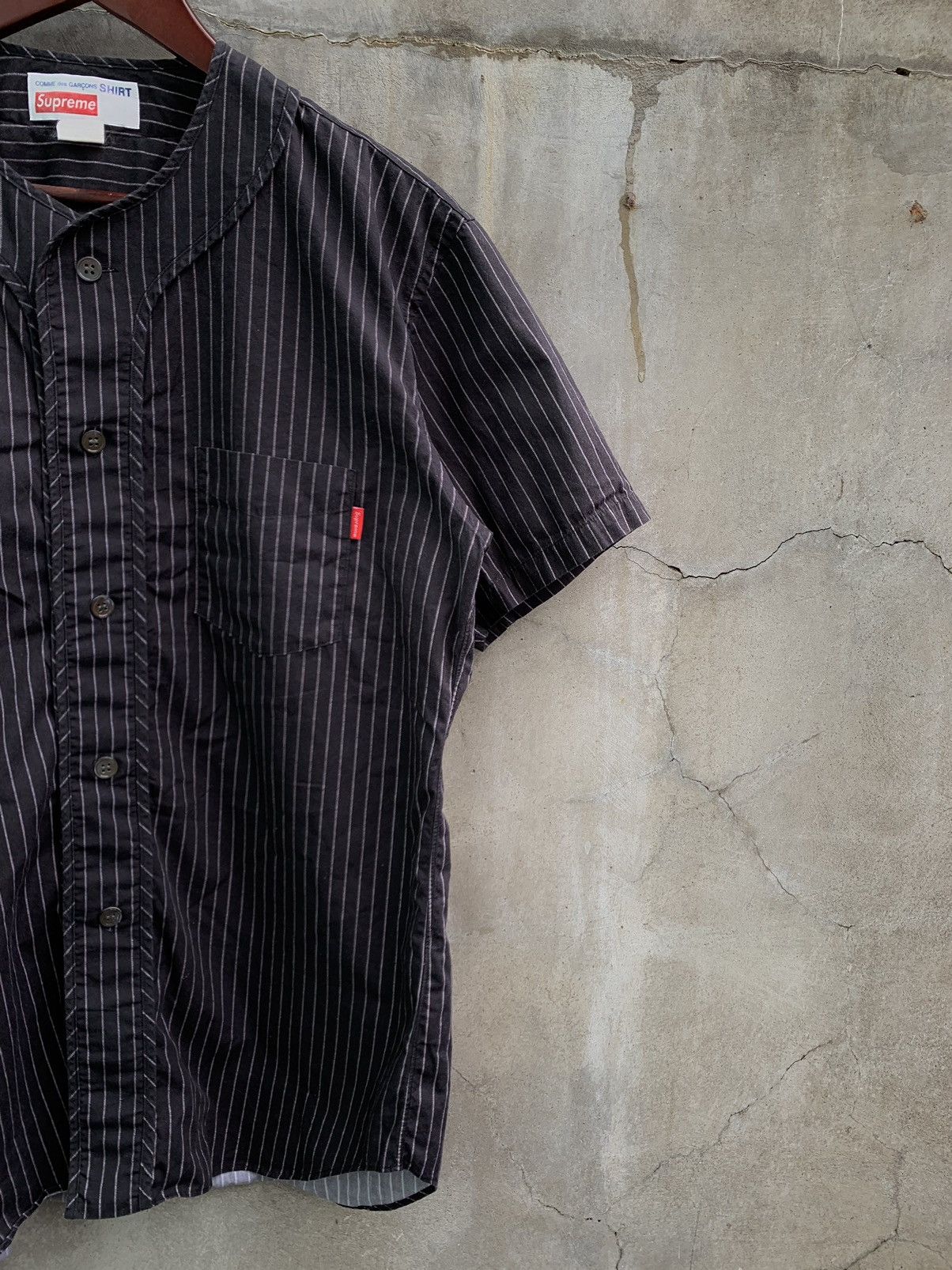 Comme des Garcons SHIRT × Supreme SS14 Pin Stripe Baseball Jersey Size US M / EU 48-50 / 2 - 5 Thumbnail