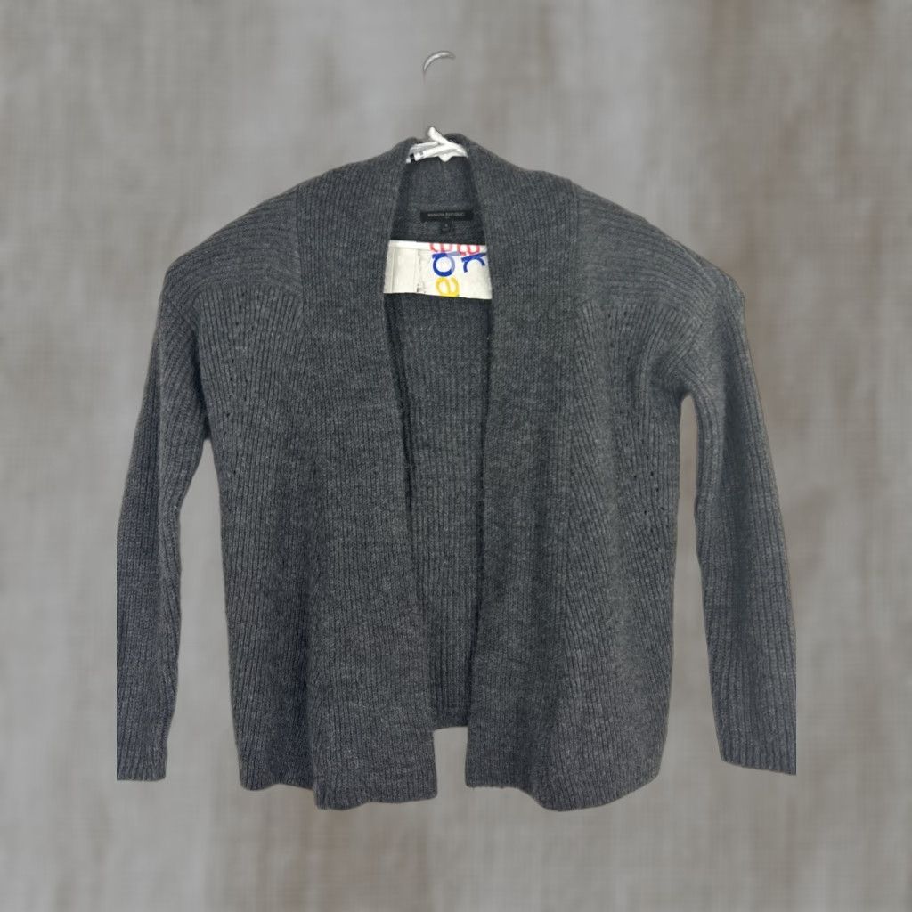 Banana Republic Banana Republic Womens Small Gray Cardigan Long Sleeve Cotton Blend Open Sweater Size S / US 4 / IT 40 - 1 Thumbnail