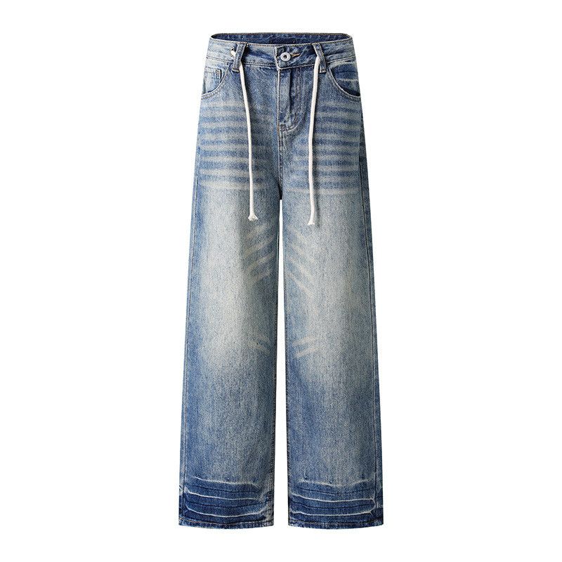 Vintage Men's American Retro High-Street Washed Lace-Up Jeans Size US 32 / EU 48 - 1 Thumbnail
