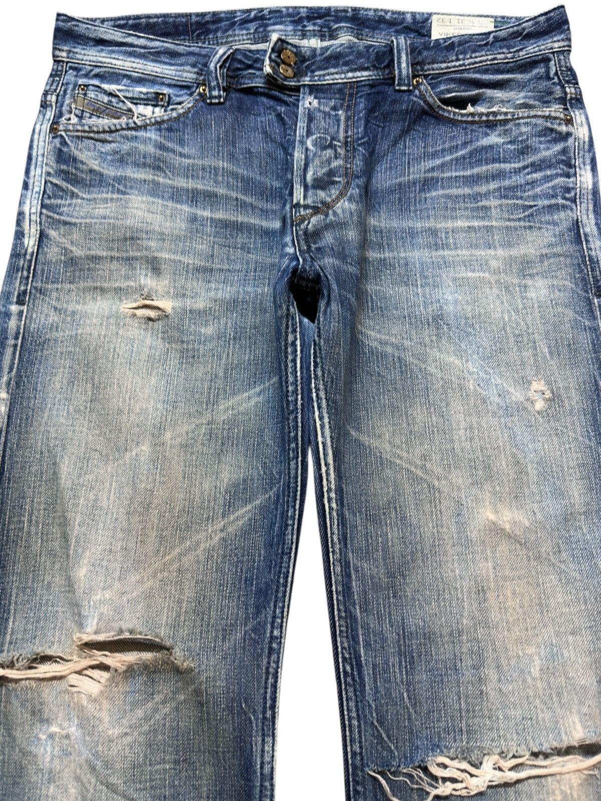 Diesel Black Gold Vintage Diesel Viker-R-Box Faded Ripped Distressed Denim Size US 34 / EU 50 - 2 Thumbnail