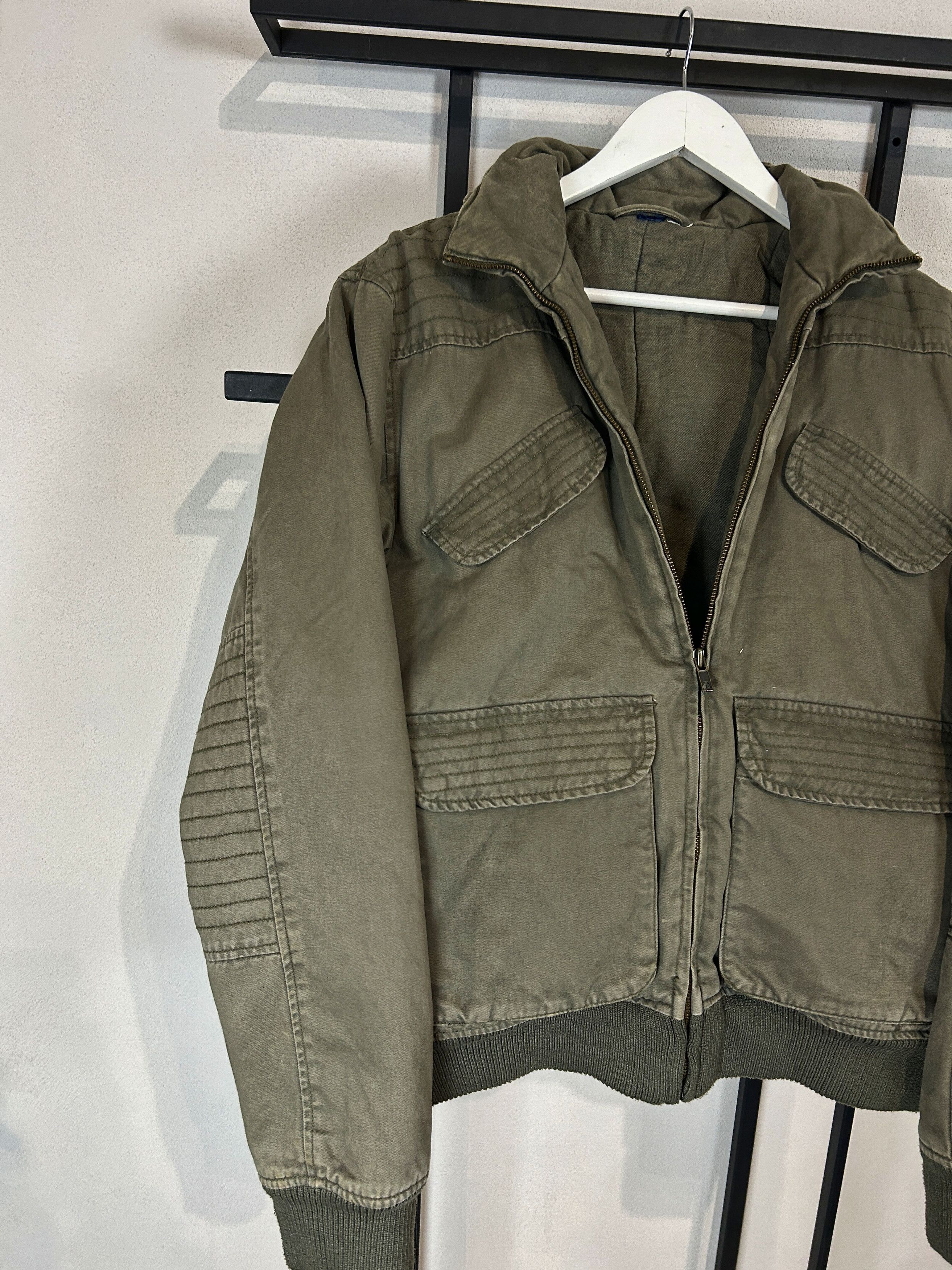Japanese Brand VTG Olive Military Jacket Cropped Utility Y2K Minimal Fit Size US L / EU 52-54 / 3 - 3 Thumbnail