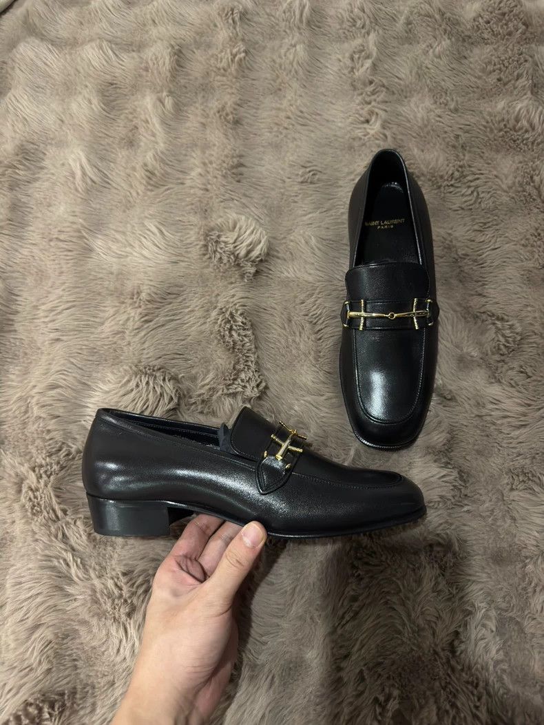 Saint Laurent Paris Saint laurent paris Black and gold loafers shoes 2506-Nexta Size US 8 / EU 41 - 8 Thumbnail