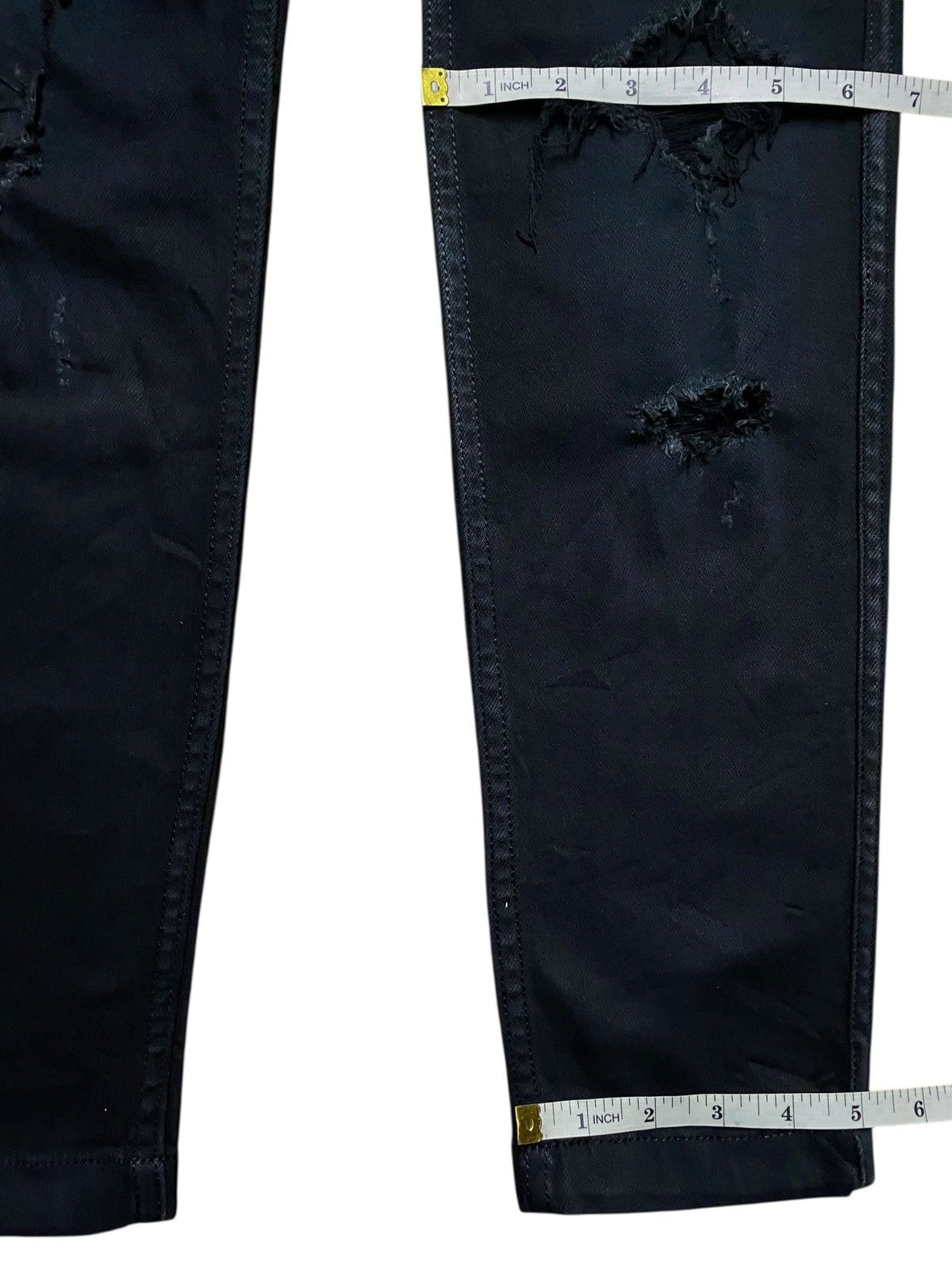 Japanese Brand Edgy Black RNA inc Ripped Ace Card Embroidery Skinny Jeans Size US 31 - 9 Thumbnail