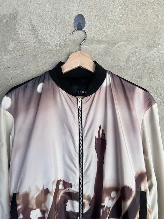 Zara Zara Overprint Bomber Jacket Size US M / EU 48-50 / 2 - 3 Thumbnail