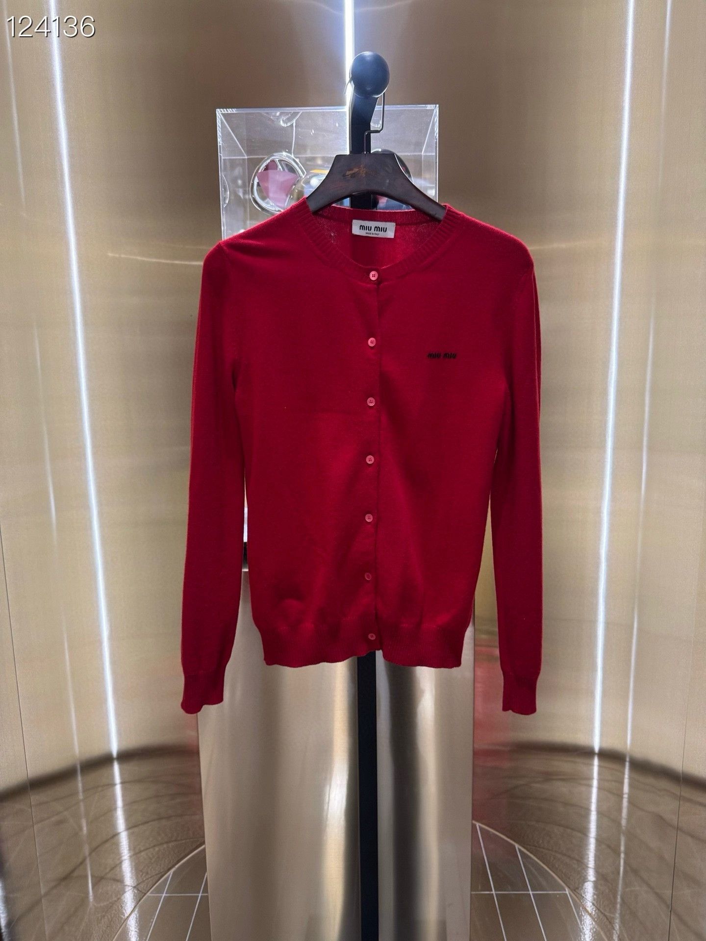 Miu Miu Miu Miu 24 Runway Red Cashmere Cardigan Size M / US 6-8 / IT 42-44 - 1 Thumbnail