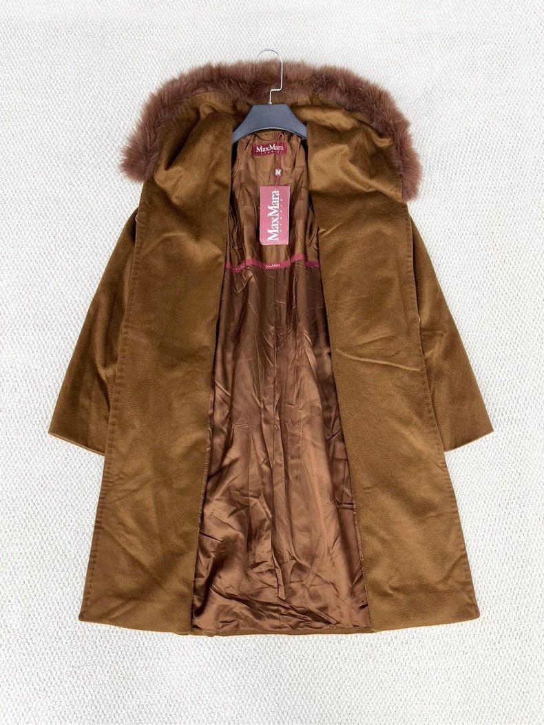 Max Mara Max Mara Bathrobe coat with dark khaki fur collar Size M / US 6-8 / IT 42-44 - 5 Thumbnail
