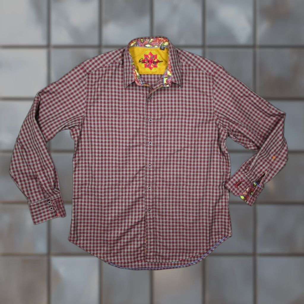 Robert Graham VINTAGE Robert Graham Dress Shirt Mens Large Long Sleeve Button Up Red Check Classic Cotton Modal Designer Casual Size US L / EU 52-54 / 3 - 1 Thumbnail