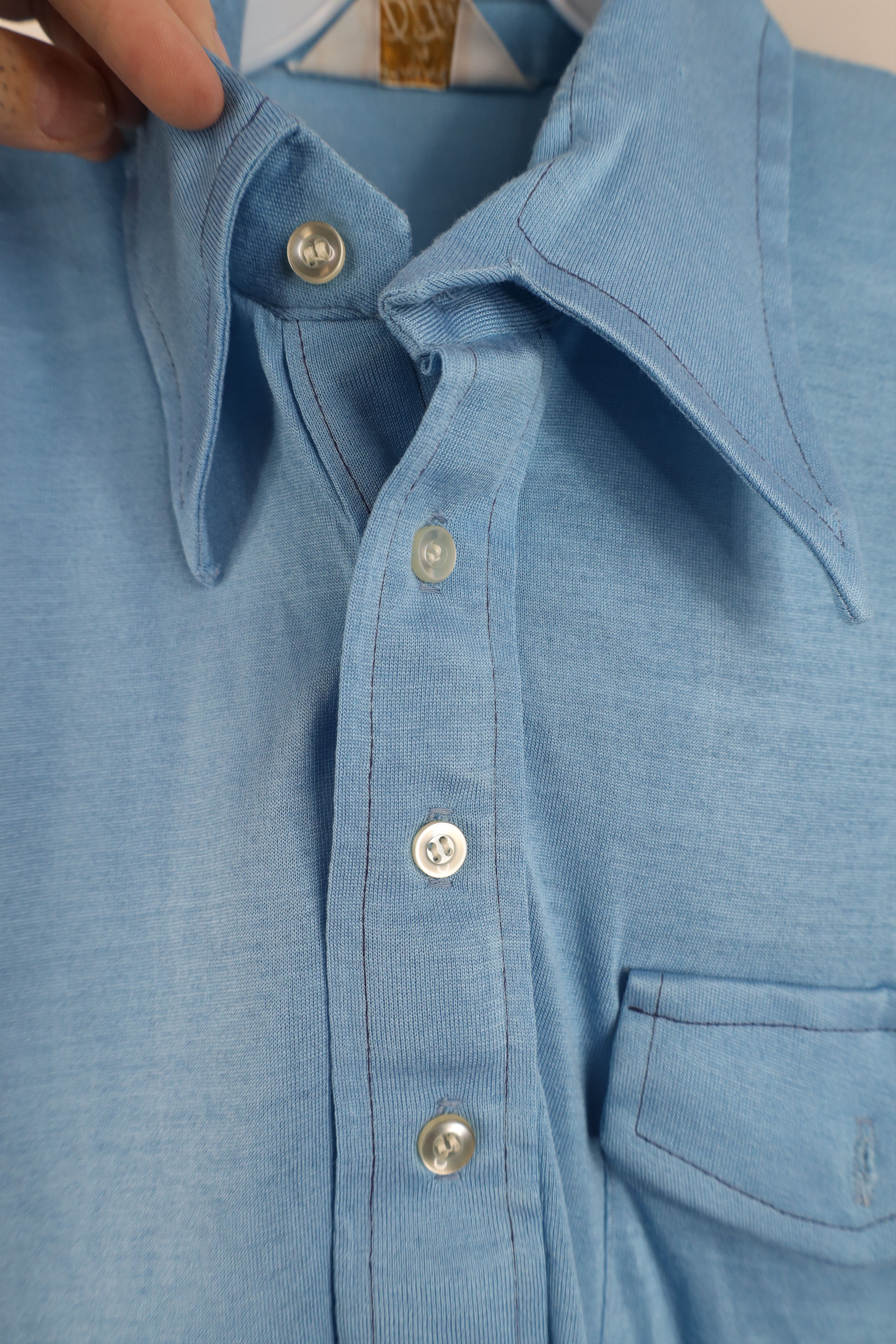 Vintage Vintage 60s 70s Streetwear Knit Collared Polo Shirt Blue USA Size US S / EU 44-46 / 1 - 8 Thumbnail