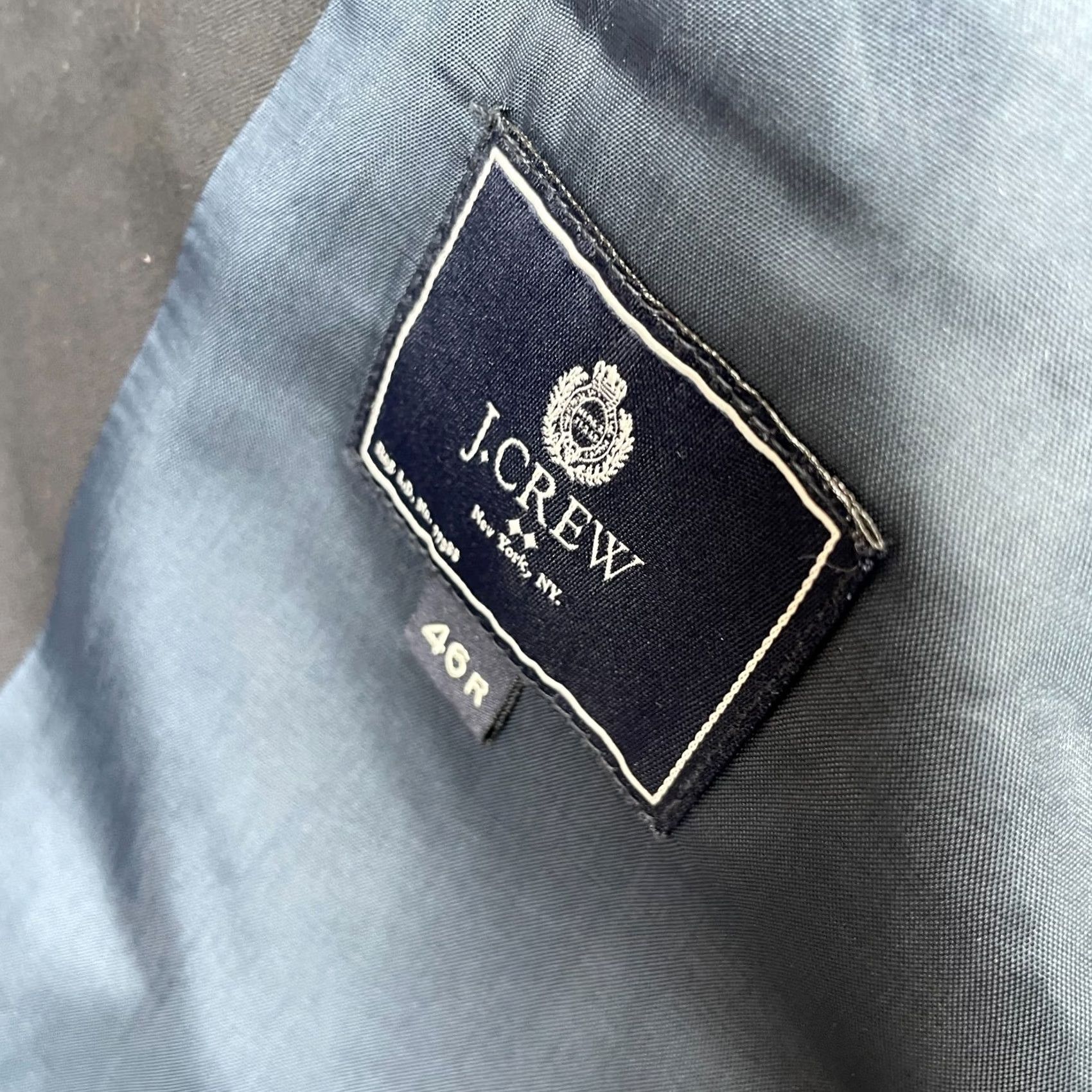 J.Crew J.CREW Blazer Jacket Mens 46R Blue Notch Lapel Cotton Single-Breasted Two-Button 4-Button Sleeve Classical Business Casual Winter Fall Spring Size 46R - 4 Thumbnail