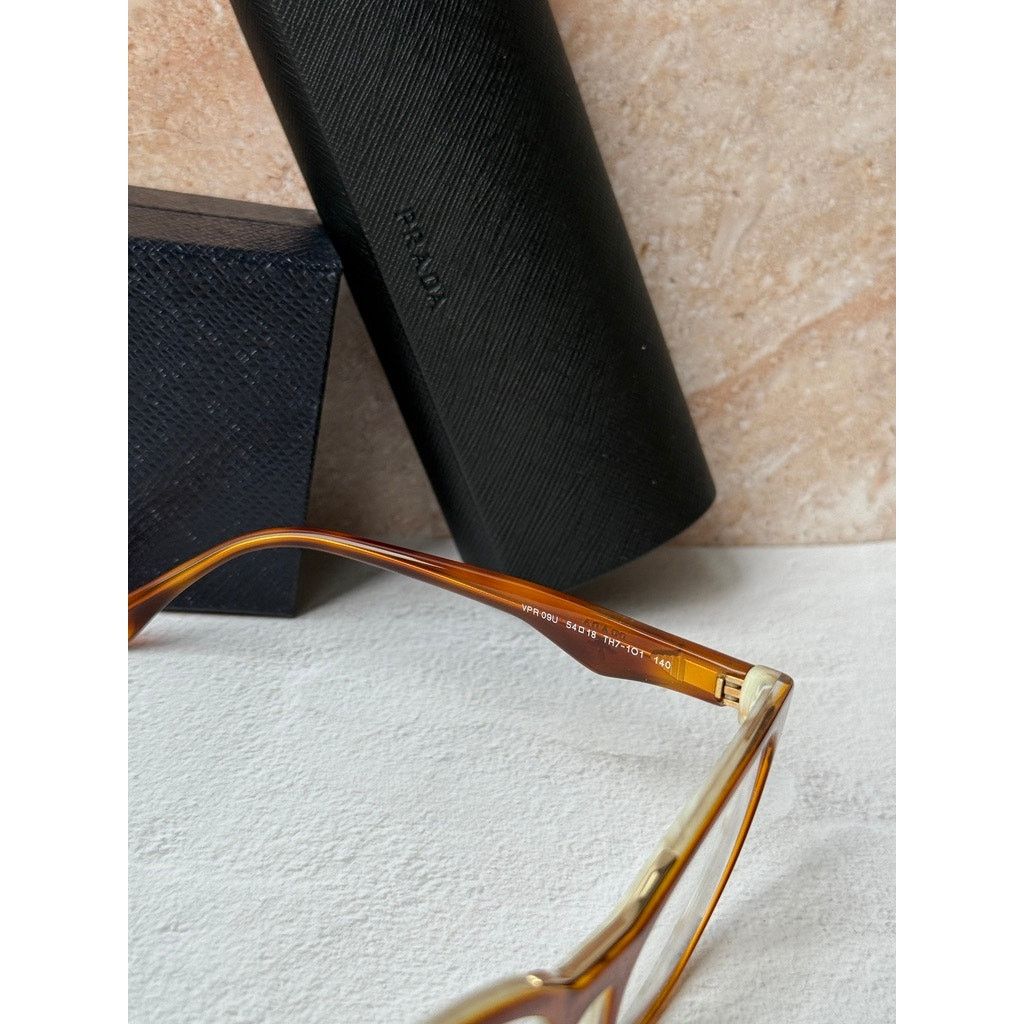 Prada NEW Prada PR09U Eyeglasses Frames in Brown Cat Eye Size ONE SIZE - 7 Thumbnail