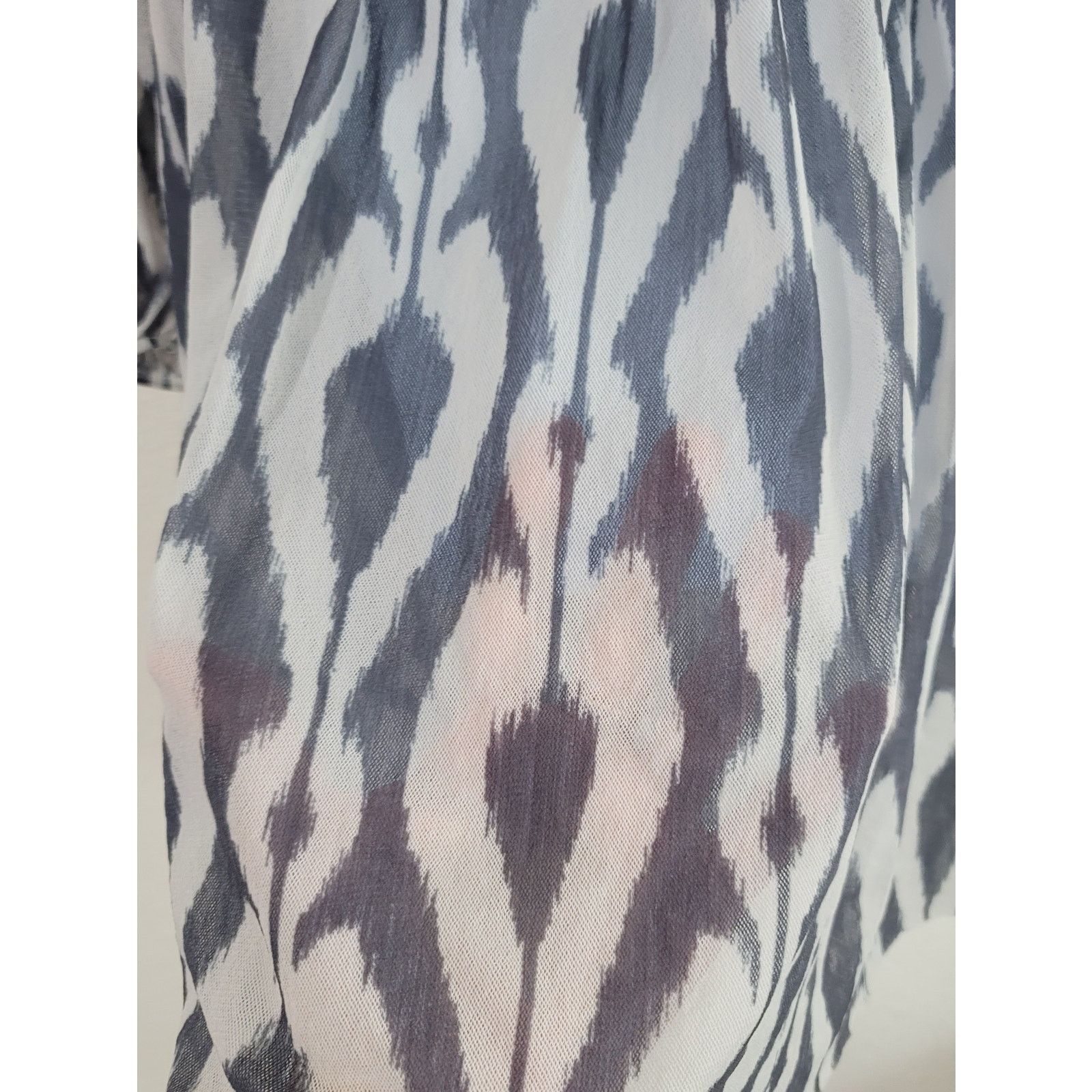 Other Sweet Pea Anthropologie Gray Striped Sheer Top Large Size L / US 10 / IT 46 - 3 Thumbnail