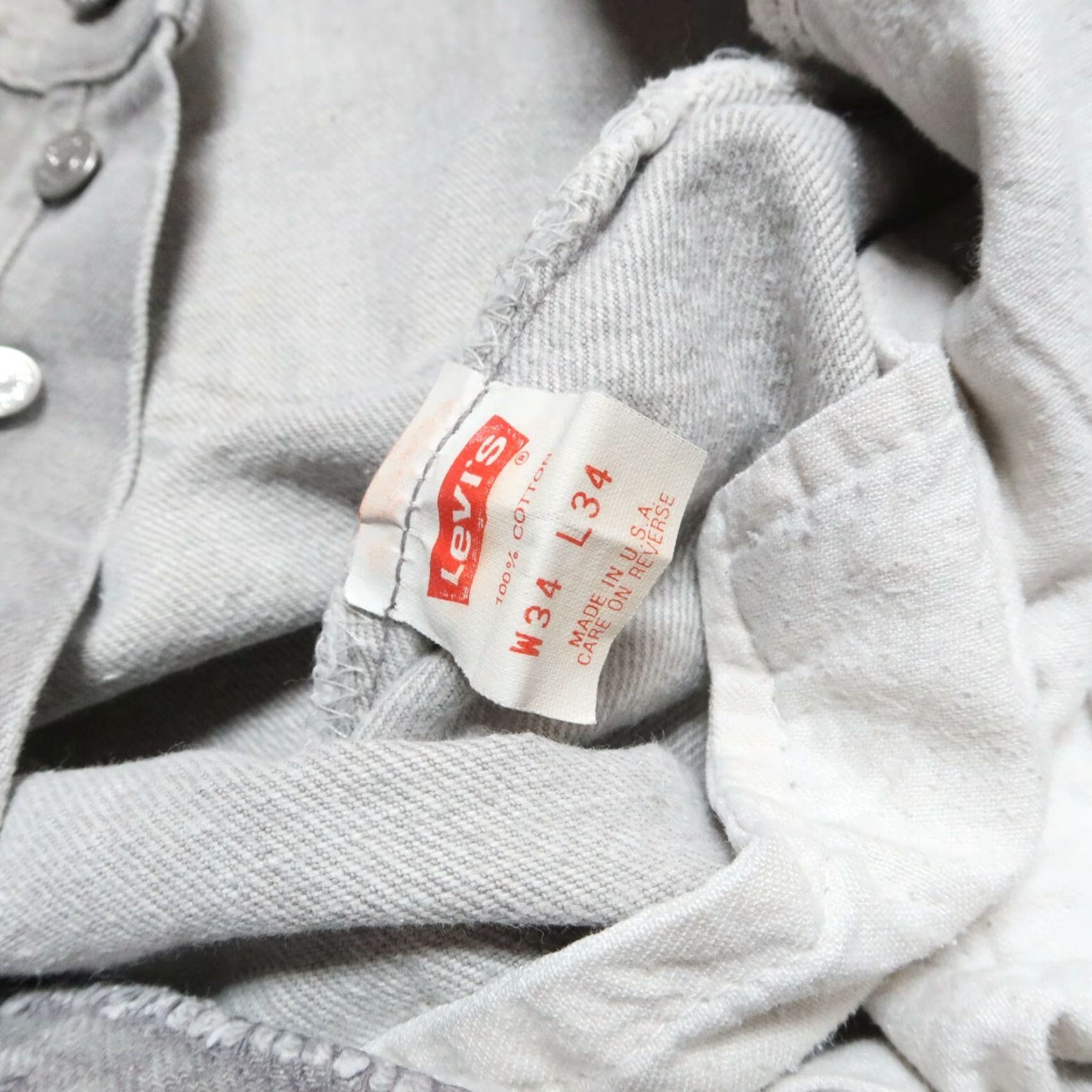 Denime VINTAGE Levis 501 Denim Jeans Mens 32 Grey USA Made 90s Size 32x30 1/2 Button Closure Size US 32 / EU 48 - 6 Thumbnail