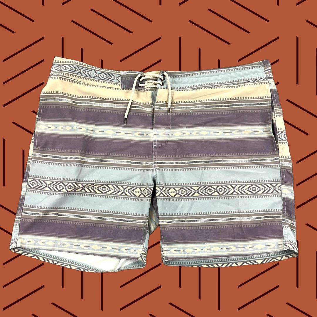 Faherty FAHERTY Swim Trunks Mens Size 40 Multicolor Striped Board Shorts 7" Unlined Drawstring Elastic Waist Men Beach Sports Size US 40 / EU 56 - 1 Thumbnail