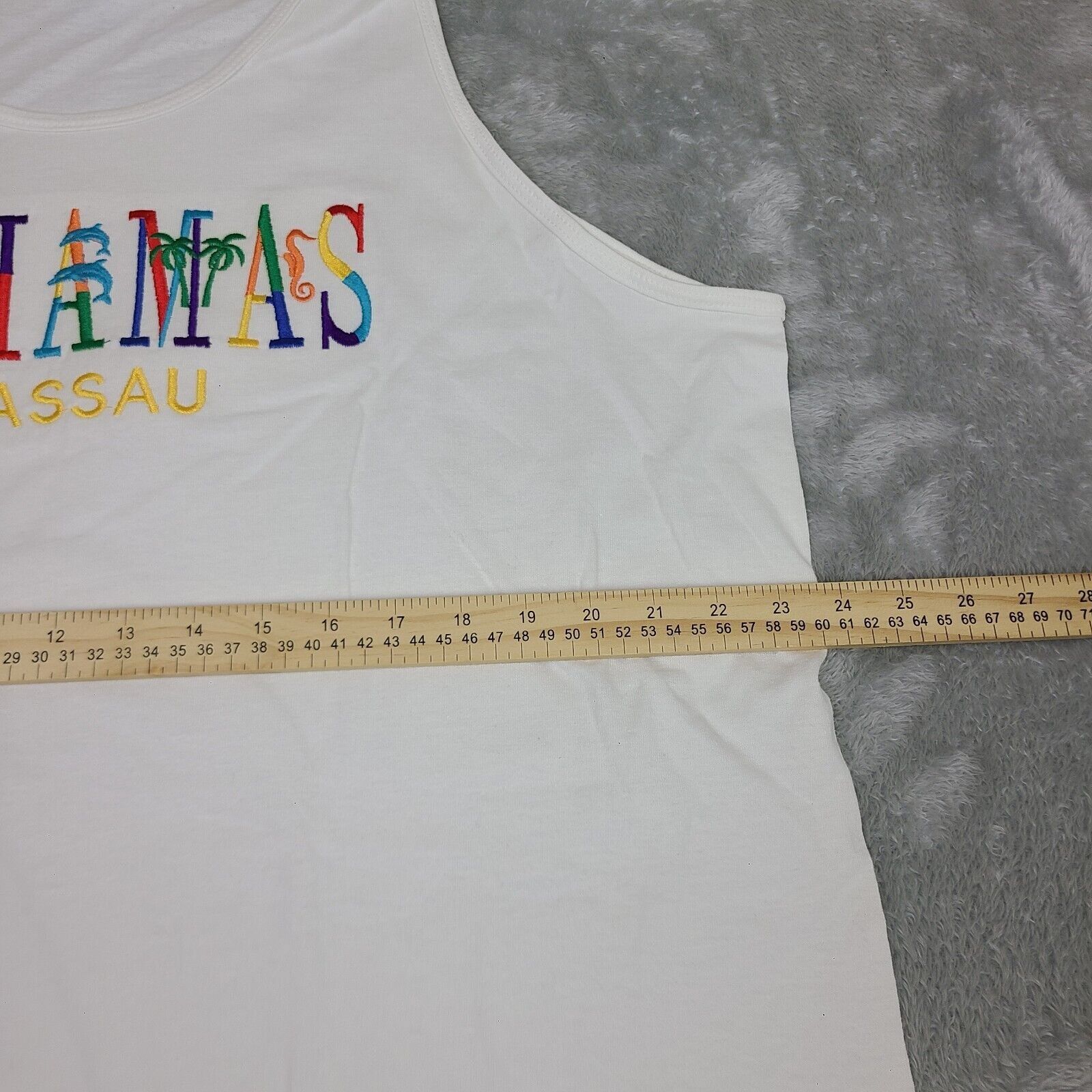 Vintage RETRO NASSAU BAHAMAS FLOWY BEACH VIBES/PALM TREE SOUVENIR TA Size US XL / EU 56 / 4 - 6 Thumbnail