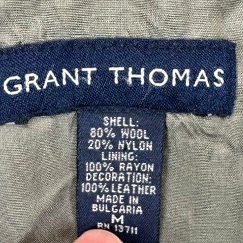 Vintage Grant Thomas Wool Nylon Blend Full Zip Jacket Adult Medium Grey Collared Mens Size US M / EU 48-50 / 2 - 4 Thumbnail
