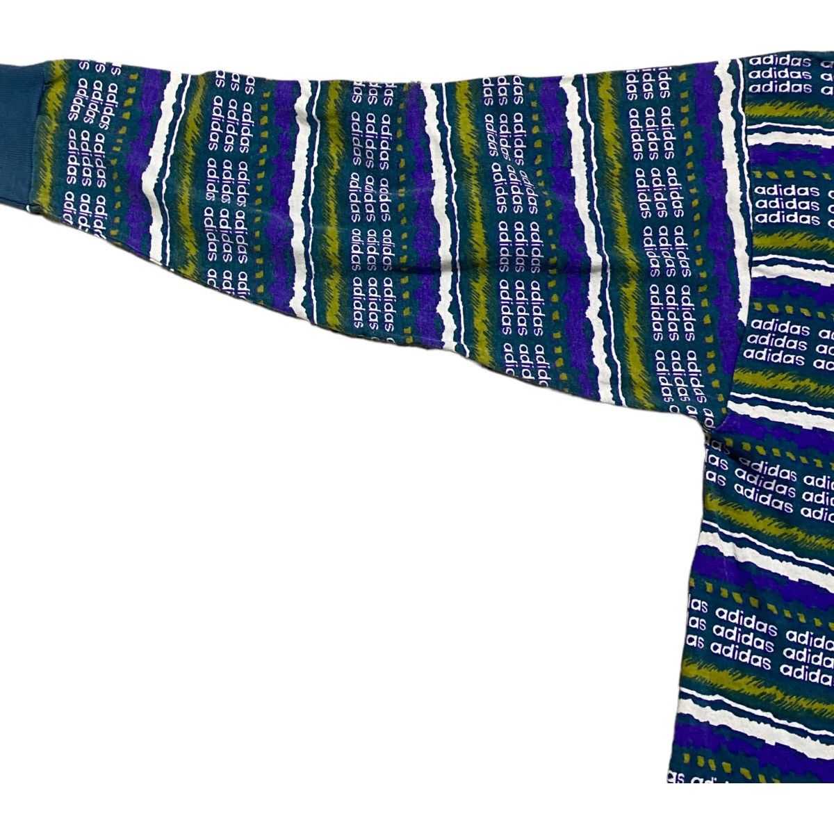 Vintage Vintage 90s Adidas Longsleeve All Over Print Striped Size US M / EU 48-50 / 2 - 10 Thumbnail