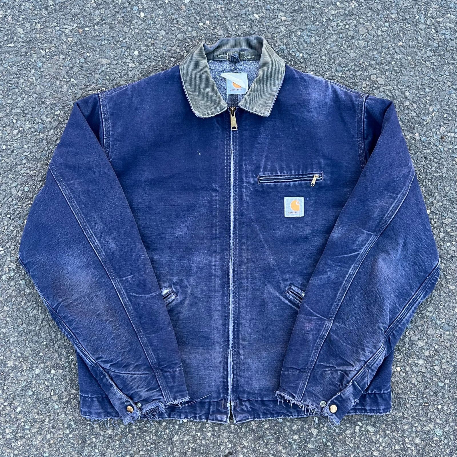 image of Faded Navy Blue Blanket Line Carhartt Detroit Jacket, Men's (Size XL)