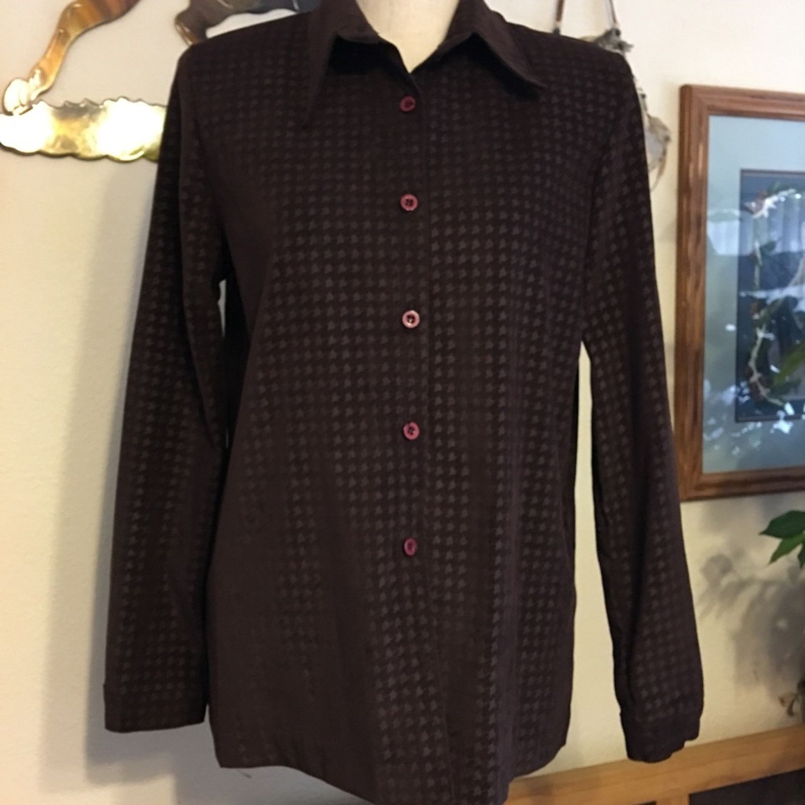 Other Jaclyn Smith brown soft button front shirt S Size S / US 4 / IT 40 - 1 Thumbnail