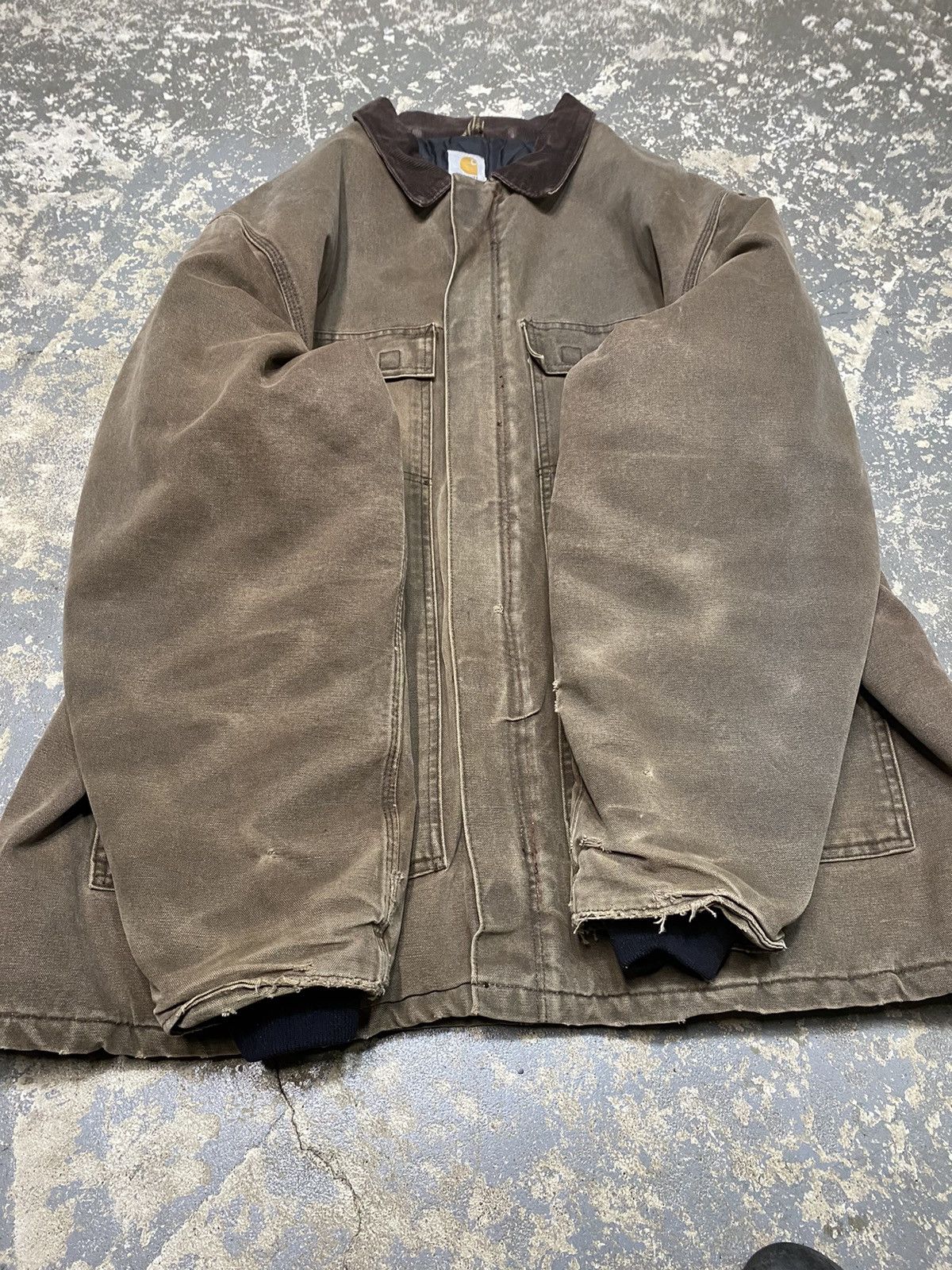 Carhartt × Vintage Vintage Carhartt Arctic Faded Brown Insulated Work Jacket Size US XL / EU 56 / 4 - 3 Thumbnail