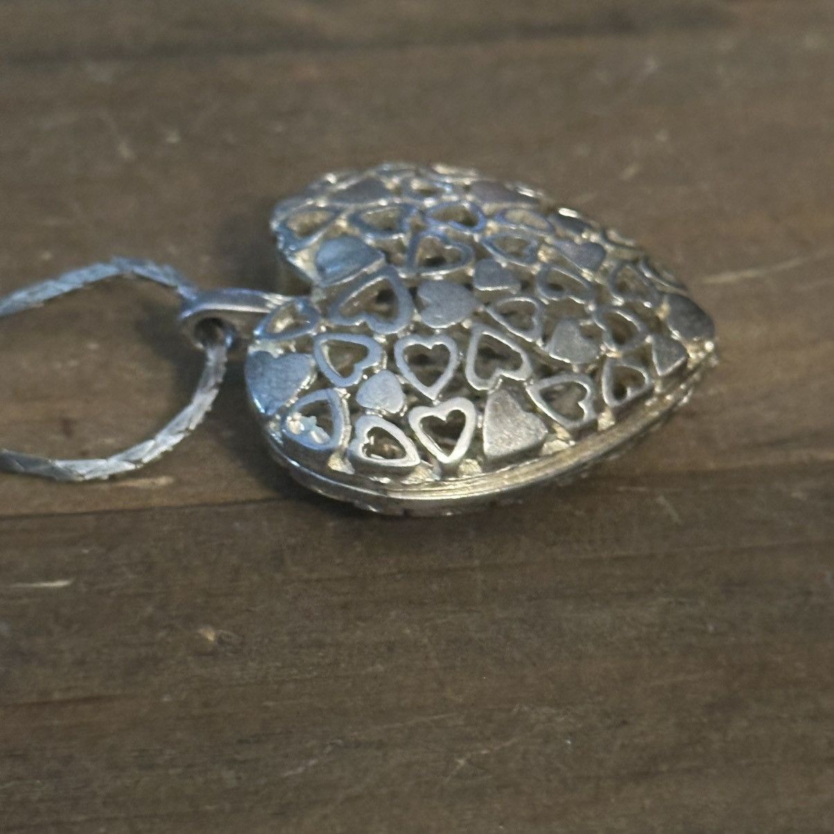 Vintage Vintage silver tone puffed filigree heart pendant necklace Size ONE SIZE - 5 Thumbnail