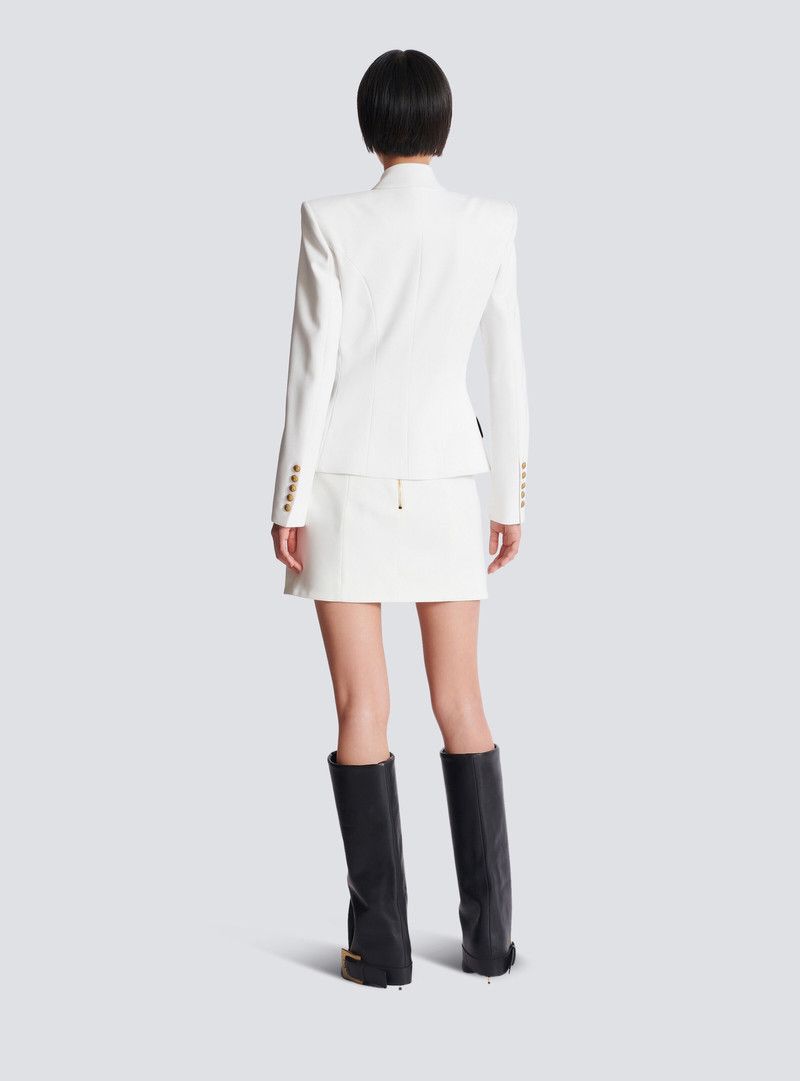 Balmain o1loc1c0526 6-Buttons Two-tone Jacket in White/Black Size S / US 4 / IT 40 - 4 Thumbnail