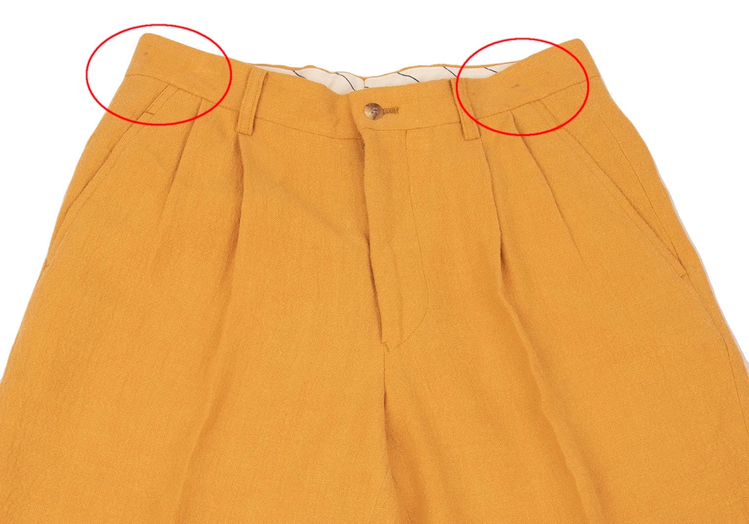 Issey Miyake Linen Two-Tuck Pants in Mustard, Size M Size US 38 / EU 54 - 2 Thumbnail
