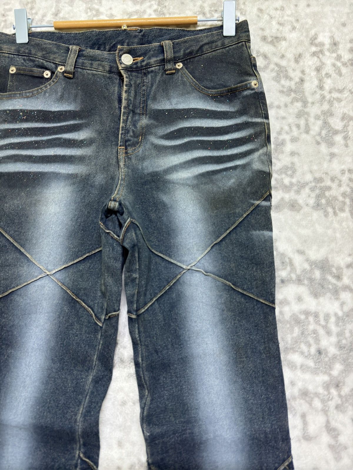 Japanese Brand Y2K Japan Archive Design Stitch Acid Washed Denim Size 27" / US 4 / IT 40 - 5 Thumbnail