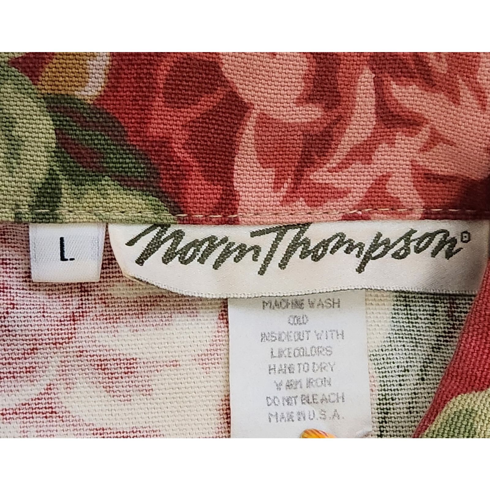 Norm Thompson Vintage Burnt Orange Floral Print Button Denim Jacket Large Size L / US 10 / IT 46 - 5 Thumbnail