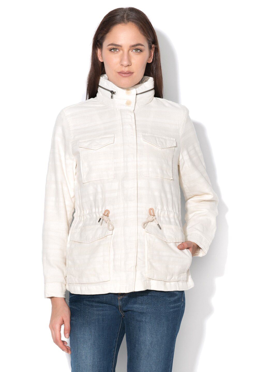 Levi's Levi's Cotton Linen White Milk Women's Safari Jacket Size L / US 10 / IT 46 - 1 Thumbnail