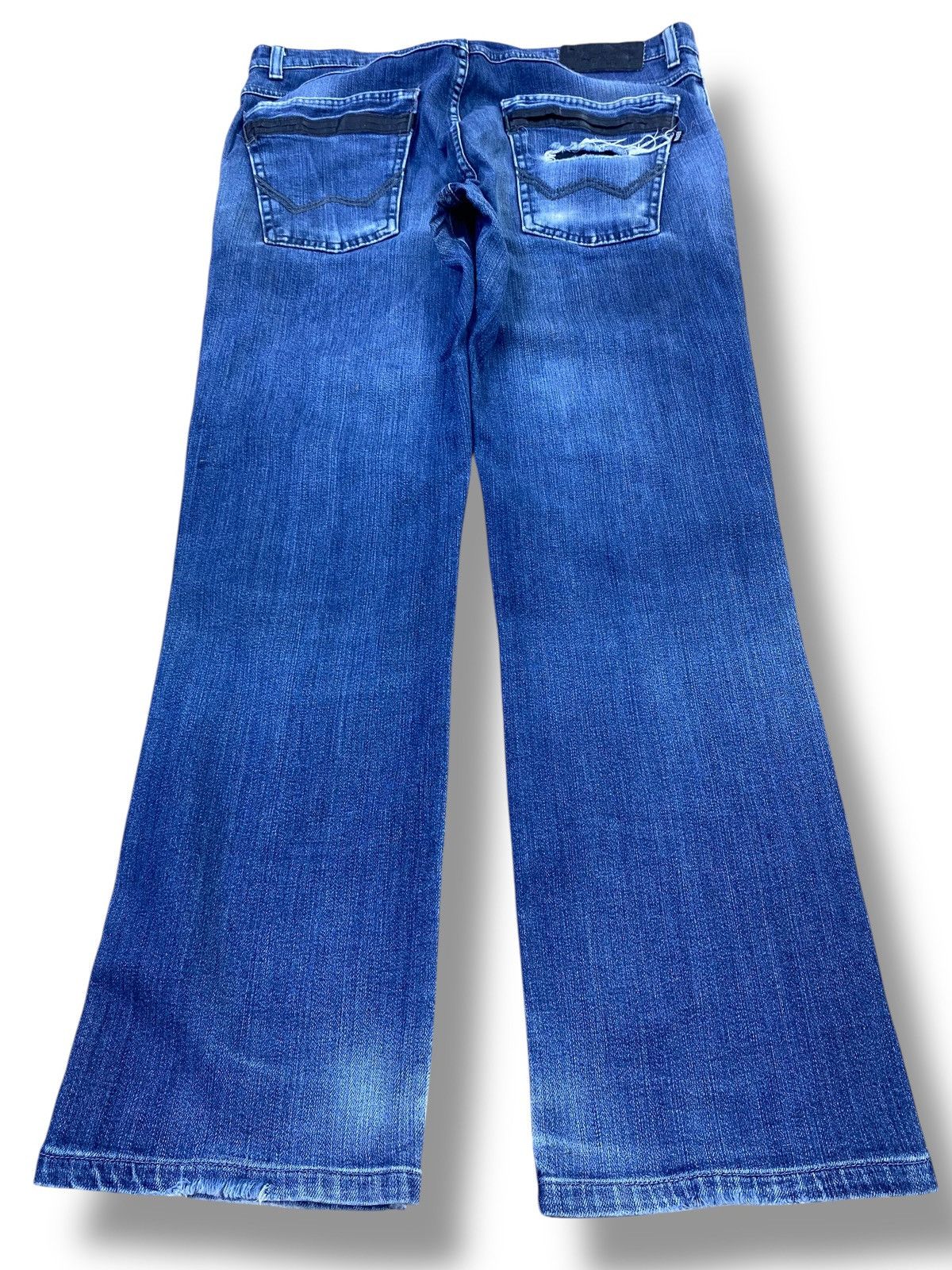 Edwin Vintage Edwin Whiskers Faded Blue Wash Style Loose Jeans Size US 33 - 3 Thumbnail