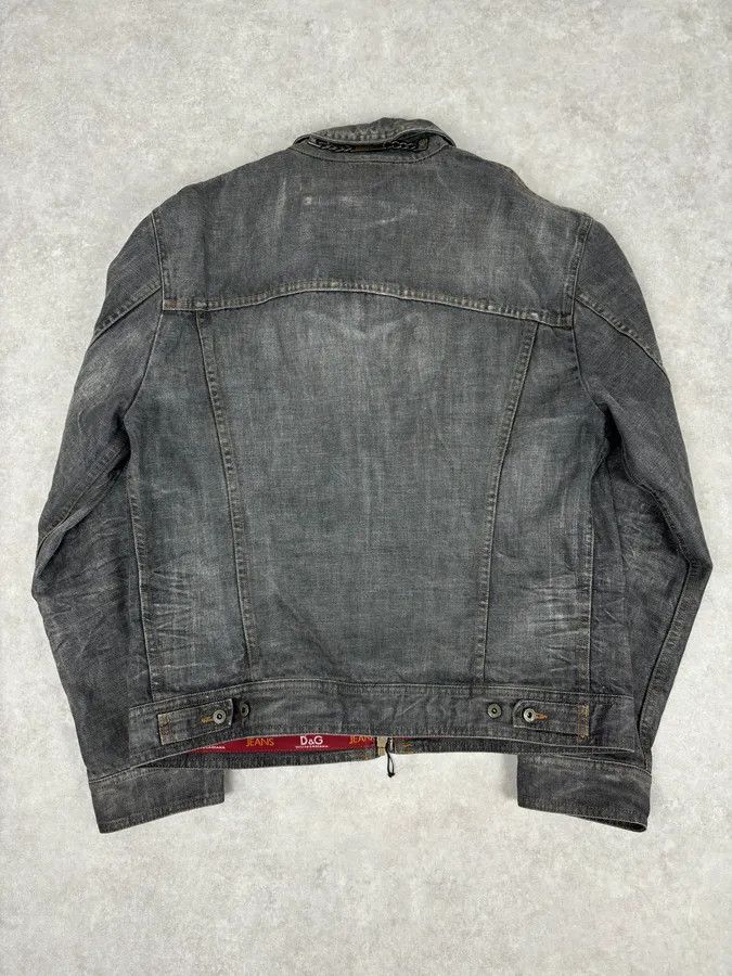 Dolce & Gabbana AW2003 Dolce & Gabbana Grey Eroded Denim Jacket Size US XL / EU 56 / 4 - 5 Thumbnail